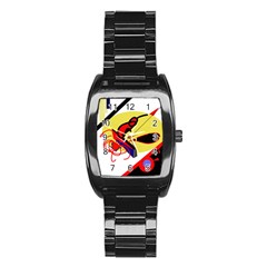 Abstract Art Stainless Steel Barrel Watch by Valentinaart