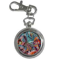 Brilliant Abstract In Blue, Orange, Purple, And Lime-green  Key Chain Watches by digitaldivadesigns