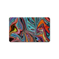 Brilliant Abstract In Blue, Orange, Purple, And Lime-green  Magnet (name Card) by digitaldivadesigns