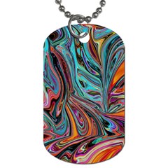 Brilliant Abstract In Blue, Orange, Purple, And Lime-green  Dog Tag (two Sides) by digitaldivadesigns