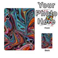 Brilliant Abstract In Blue, Orange, Purple, And Lime-green  Playing Cards 54 Designs  by digitaldivadesigns