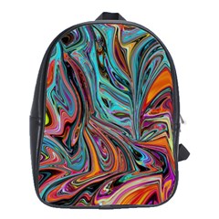 Brilliant Abstract In Blue, Orange, Purple, And Lime-green  School Bags(large)  by digitaldivadesigns