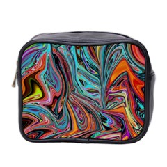 Brilliant Abstract In Blue, Orange, Purple, And Lime-green  Mini Toiletries Bag 2-side by digitaldivadesigns