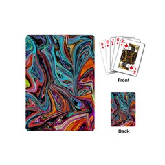 Brilliant Abstract In Blue, Orange, Purple, And Lime-green  Playing Cards (mini)  by digitaldivadesigns