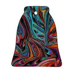 Brilliant Abstract In Blue, Orange, Purple, And Lime-green  Bell Ornament (2 Sides) by digitaldivadesigns