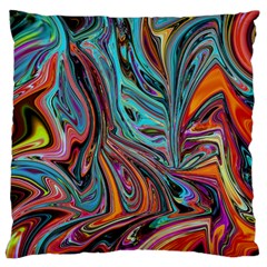 Brilliant Abstract In Blue, Orange, Purple, And Lime-green  Large Cushion Case (one Side) by digitaldivadesigns