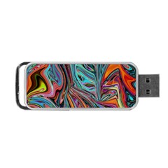 Brilliant Abstract In Blue, Orange, Purple, And Lime-green  Portable Usb Flash (two Sides) by digitaldivadesigns