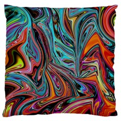 Brilliant Abstract In Blue, Orange, Purple, And Lime-green  Large Flano Cushion Case (two Sides) by digitaldivadesigns