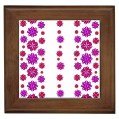 Vertical Stripes Floral Pattern Collage Framed Tiles by dflcprints