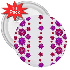 Vertical Stripes Floral Pattern Collage 3  Buttons (10 Pack)  by dflcprints