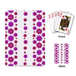 Vertical Stripes Floral Pattern Collage Playing Card Back