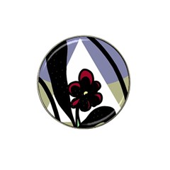 Black Flower Hat Clip Ball Marker (4 Pack) by Valentinaart