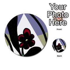 Black Flower Multi-purpose Cards (round)  by Valentinaart