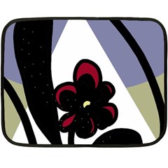 Black Flower Double Sided Fleece Blanket (mini)  by Valentinaart