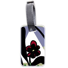 Black Flower Luggage Tags (two Sides) by Valentinaart