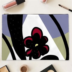 Black Flower Cosmetic Bag (xxl)  by Valentinaart