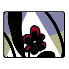 Black Flower Double Sided Fleece Blanket (small)  by Valentinaart