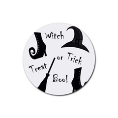 Halloween Witch Rubber Round Coaster (4 Pack)  by Valentinaart