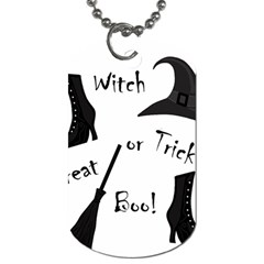 Halloween Witch Dog Tag (two Sides) by Valentinaart