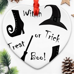 Halloween Witch Heart Ornament (2 Sides) by Valentinaart