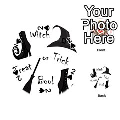 Halloween Witch Playing Cards 54 (round)  by Valentinaart