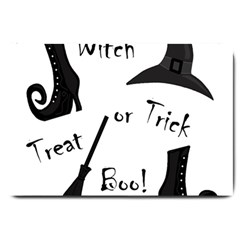 Halloween Witch Large Doormat  by Valentinaart