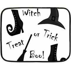 Halloween Witch Double Sided Fleece Blanket (mini)  by Valentinaart