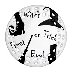 Halloween Witch Ornament (round Filigree)  by Valentinaart