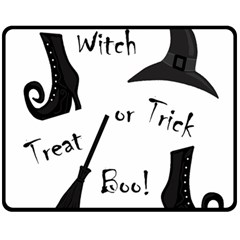 Halloween Witch Double Sided Fleece Blanket (medium)  by Valentinaart