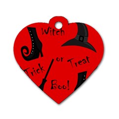 Witch Supplies  Dog Tag Heart (two Sides) by Valentinaart