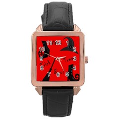 Witch Supplies  Rose Gold Leather Watch  by Valentinaart