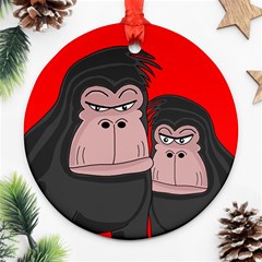 Gorillas Ornament (round)  by Valentinaart