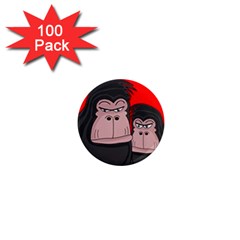 Gorillas 1  Mini Magnets (100 Pack)  by Valentinaart