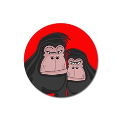 Gorillas Magnet 3  (round) by Valentinaart