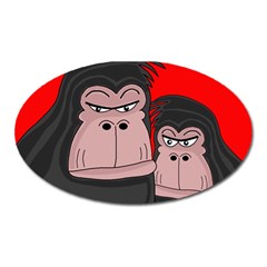 Gorillas Oval Magnet by Valentinaart