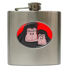 Gorillas Hip Flask (6 Oz) by Valentinaart