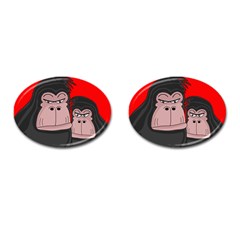 Gorillas Cufflinks (oval) by Valentinaart