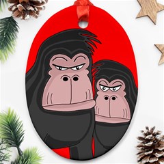 Gorillas Oval Ornament (two Sides) by Valentinaart