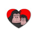 Gorillas Heart Coaster (4 pack)  Front