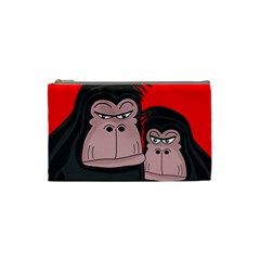 Gorillas Cosmetic Bag (small)  by Valentinaart