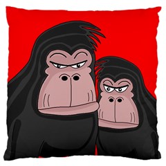 Gorillas Large Cushion Case (one Side) by Valentinaart