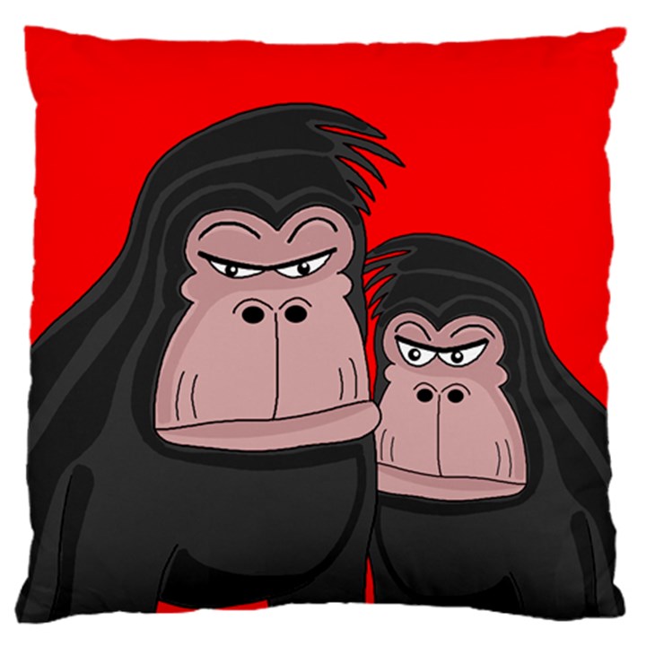 Gorillas Large Flano Cushion Case (One Side)