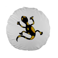 Lizard Standard 15  Premium Flano Round Cushions by Valentinaart