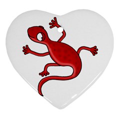 Red Lizard Ornament (heart)  by Valentinaart