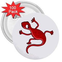 Red Lizard 3  Buttons (100 Pack)  by Valentinaart