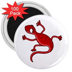 Red Lizard 3  Magnets (100 Pack) by Valentinaart