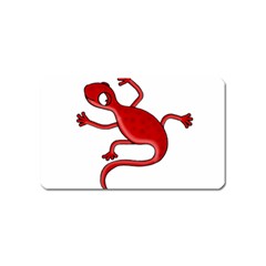 Red Lizard Magnet (name Card) by Valentinaart