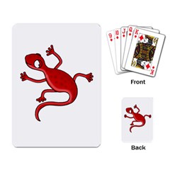 Red Lizard Playing Card by Valentinaart