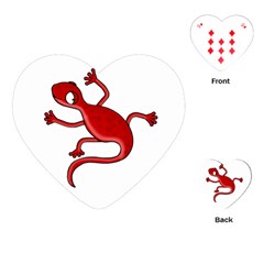 Red Lizard Playing Cards (heart)  by Valentinaart