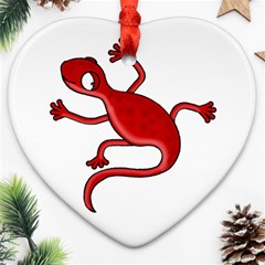 Red Lizard Heart Ornament (2 Sides) by Valentinaart